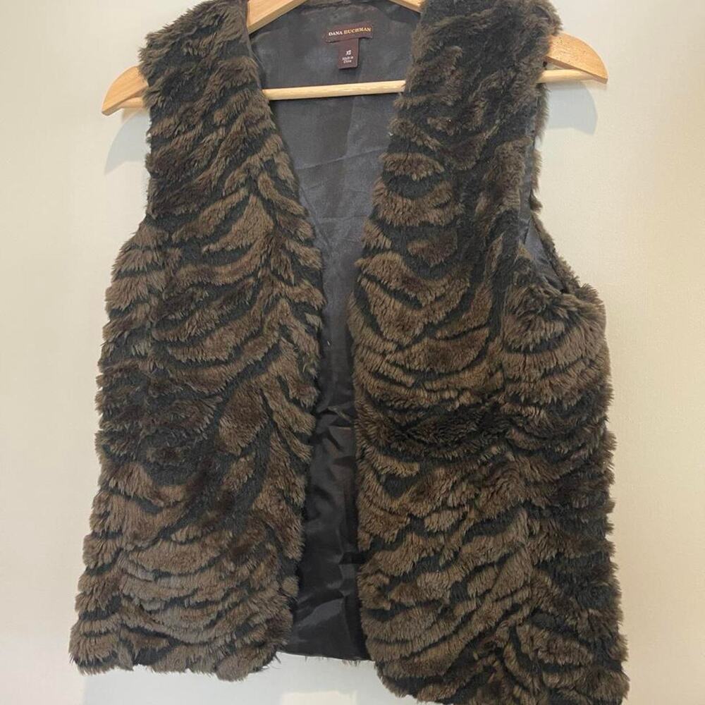 Dana Buchman Faux Fur Vest XS